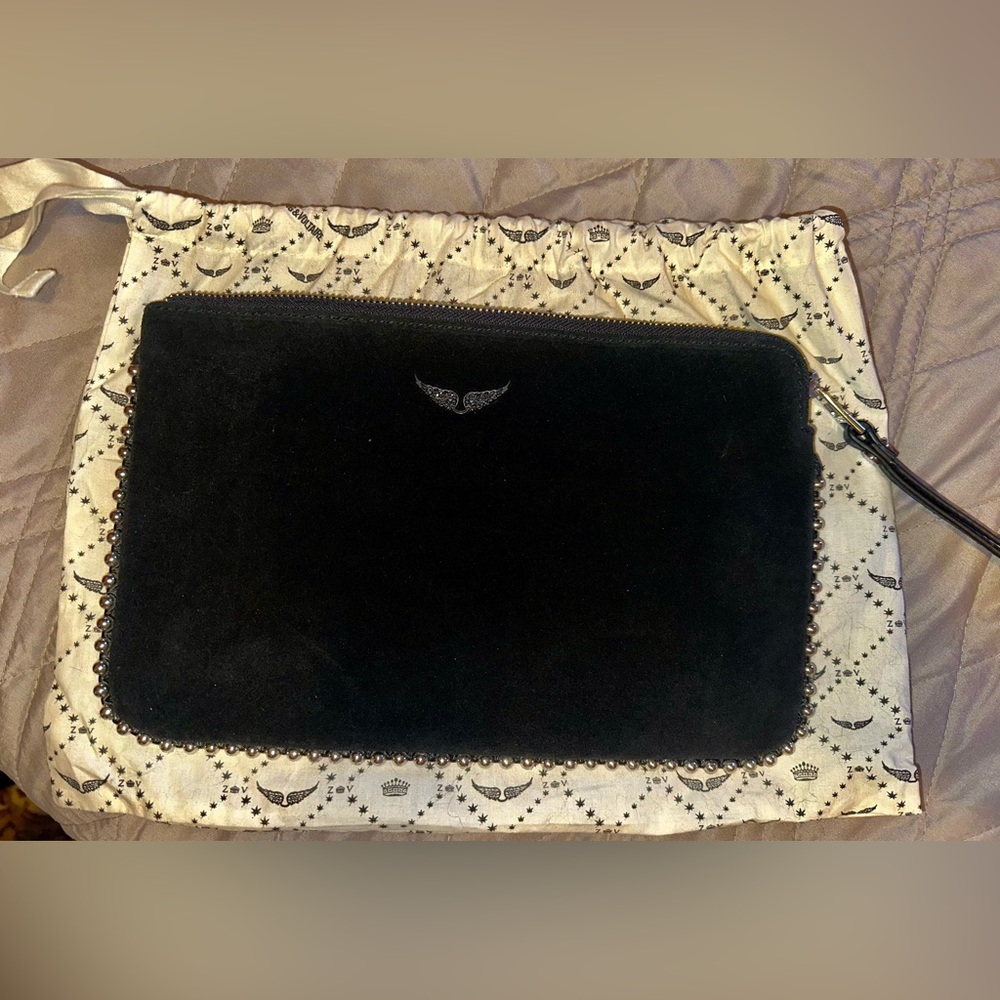 Zadig & Voltaire Suede Clutch Bag